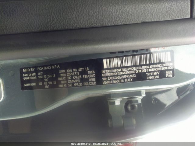 ZACCJADB7HPF51673 Jeep Renegade Limited Fwd