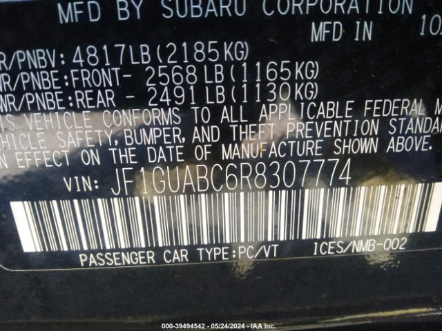 JF1GUABC6R8307774 Subaru Impreza Base 5-door