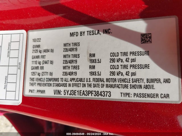 2023 TESLA MODEL 3 5YJ3E1EA3PF384373 Photo 8