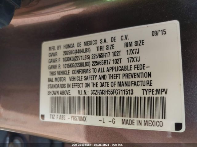 3CZRM3H55FG711513 Honda CR-V EX
