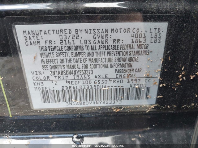 Nissan Sentra Sr Xtronic Cvt 2022 3N1AB8DV4NY253373 Image 9