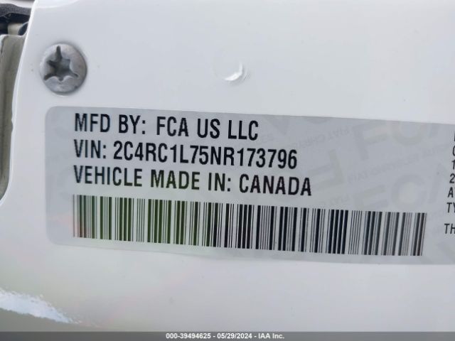 2C4RC1L75NR173796 Chrysler Pacifica Hybrid Touring L