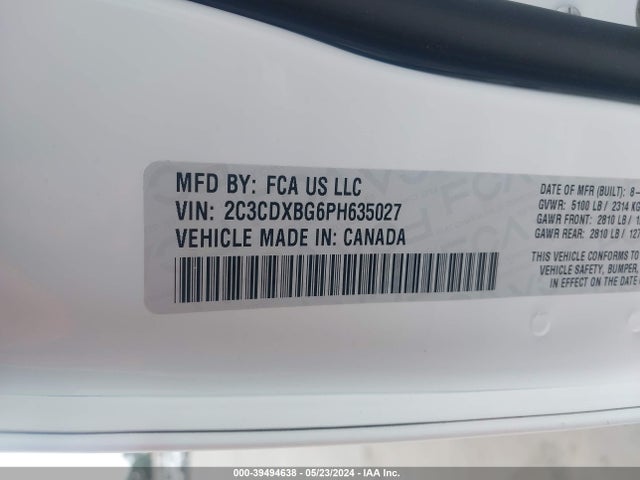 Dodge Charger Sxt 2023 2C3CDXBG6PH635027 Image 9