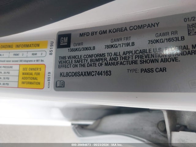 Chevrolet Spark Fwd 1lt Automatic 2021 KL8CD6SAXMC744163 Image 9