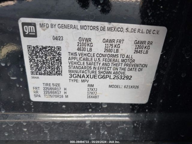 3GNAXUEG6PL253292 Chevrolet Equinox Awd Lt