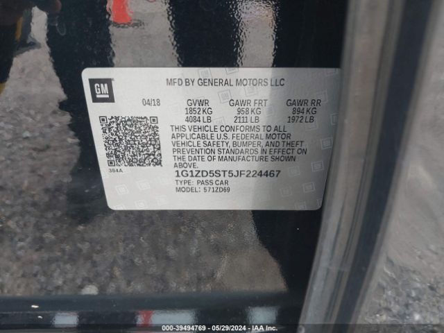 1G1ZD5ST5JF224467 Chevrolet MALIBU LT