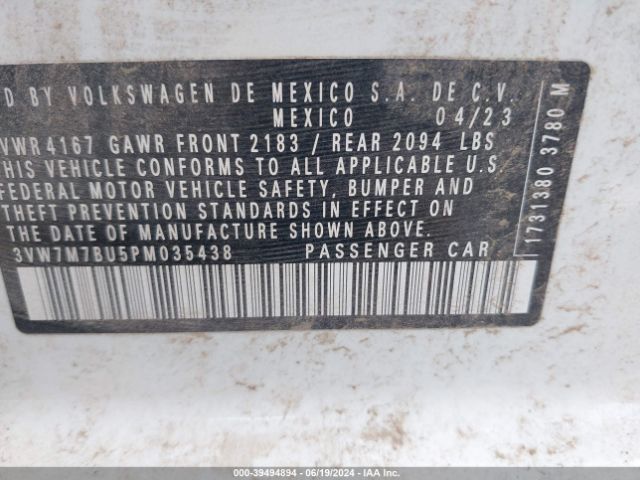 3VW7M7BU5PM035438 Volkswagen Jetta 1.5t Se