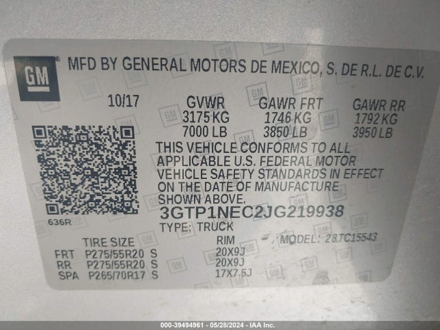GMC Sierra 1500 Slt 2018 3GTP1NEC2JG219938 Image 9