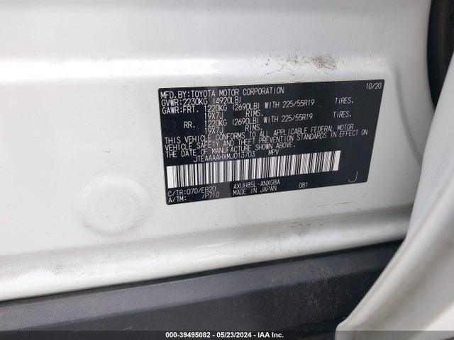 Toyota Venza Xle 2021 JTEAAAAHXMJ013703 Image 9