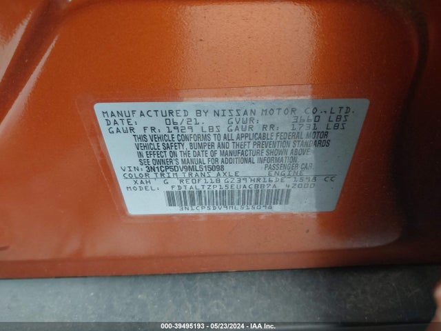 Nissan Kicks Sr Xtronic Cvt 2021 3N1CP5DV9ML515098 Image 9