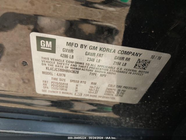 KL4CJCSB0HB043628 Buick Encore Essence