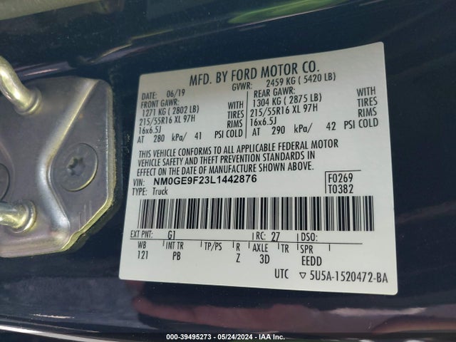 Ford Transit Connect Xlt Passenger 2020 NM0GE9F23L1442876 Image 9