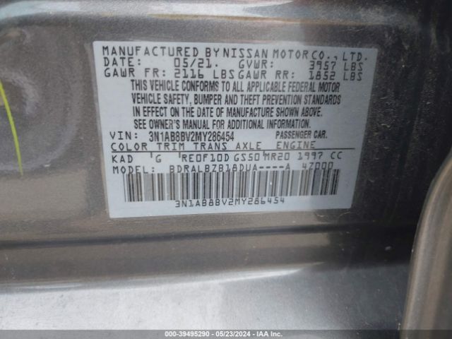 3N1AB8BV2MY286454 Nissan Sentra S Xtronic Cvt