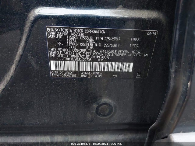 Toyota Rav4 Xle 2018 JTMWFREV0JD122708 Image 9