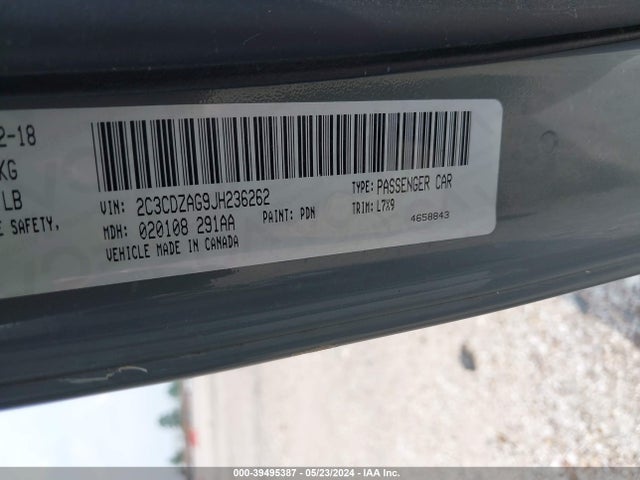 Dodge Challenger Sxt 2018 2C3CDZAG9JH236262 Image 9