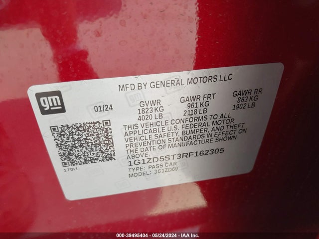 Chevrolet MALIBU LT 2024 1G1ZD5ST3RF162305 Image 9