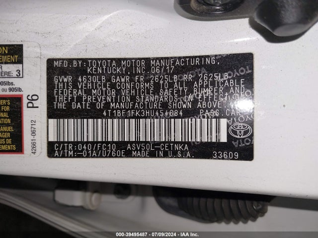 Toyota CAMRY LE 2017 4T1BF1FK3HU454684 Image 9