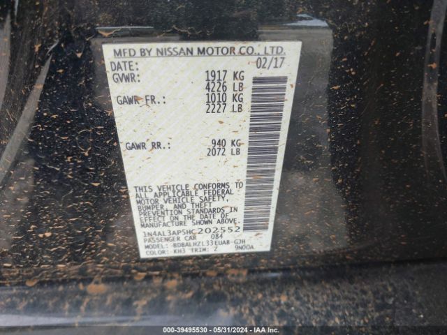 1N4AL3AP5HC202552 Nissan Altima 2.5 Sr