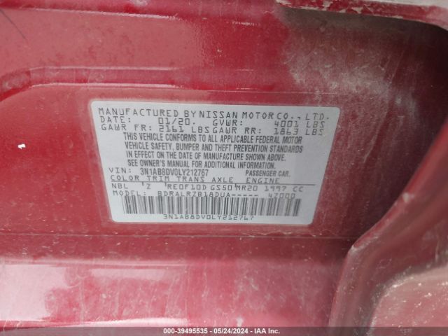 3N1AB8DV0LY212767 Nissan Sentra Sr Xtronic Cvt