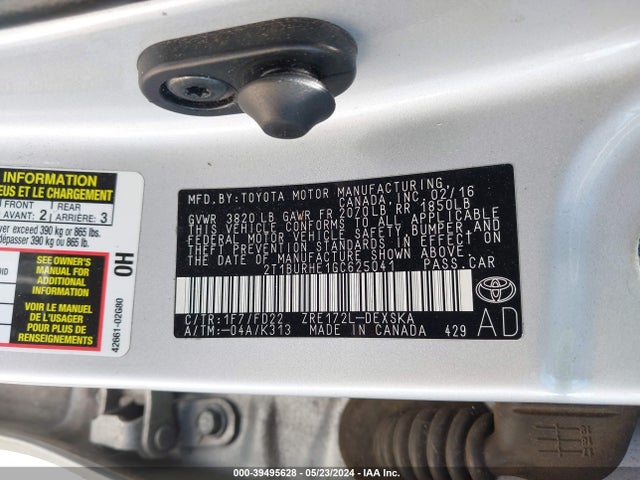 Toyota Corolla S Plus 2016 2T1BURHE1GC625041 Image 9