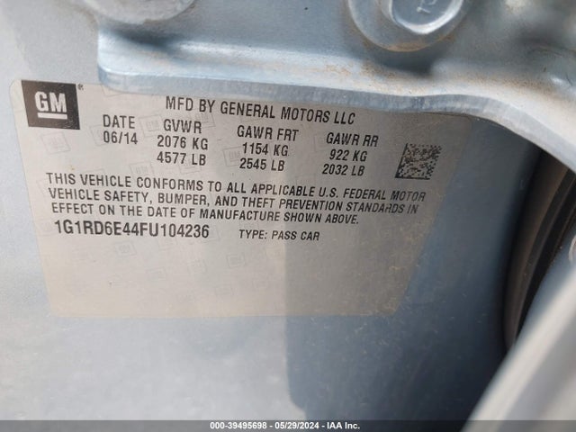 Chevrolet Volt 2015 1G1RD6E44FU104236 Image 9
