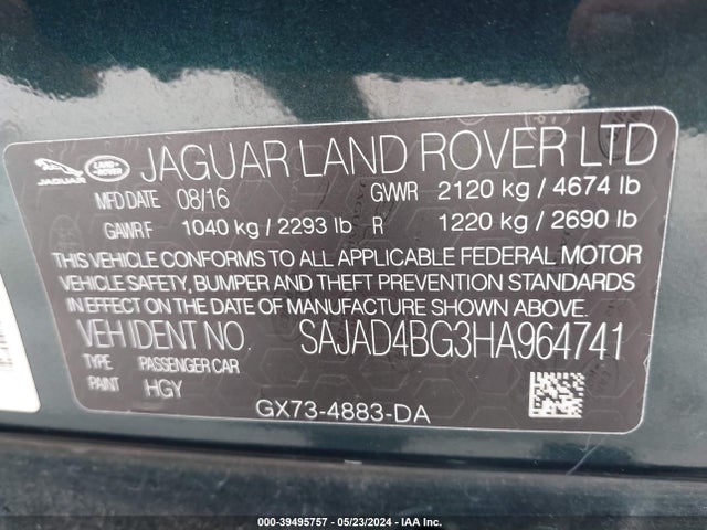 2017 JAGUAR XE SAJAD4BG3HA964741 Photo 8