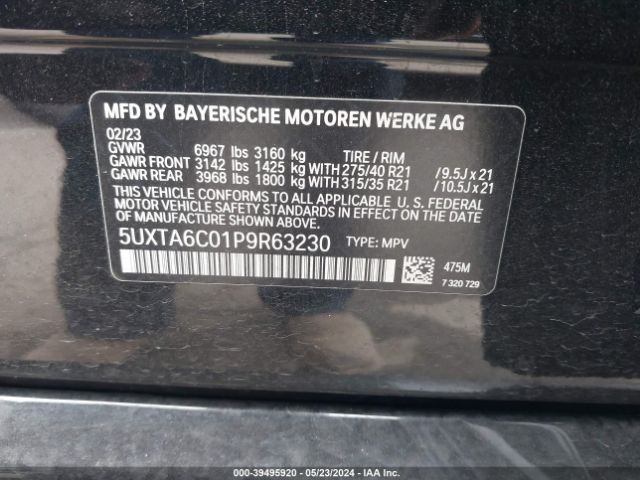 5UXTA6C01P9R63230 BMW X5 Phev Xdrive45e