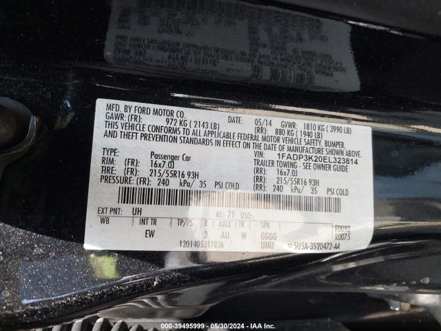 Ford FOCUS SE 2014 1FADP3K20EL323814 Image 9