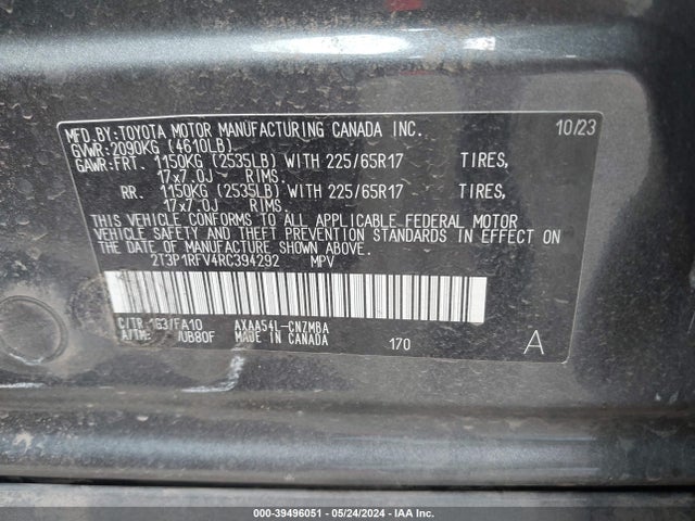 Toyota Rav4 Xle 2024 2T3P1RFV4RC394292 Image 9