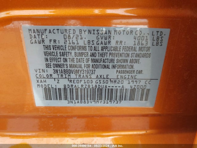 Nissan Sentra Sr Xtronic Cvt 2021 3N1AB8DV9MY319737 Image 9