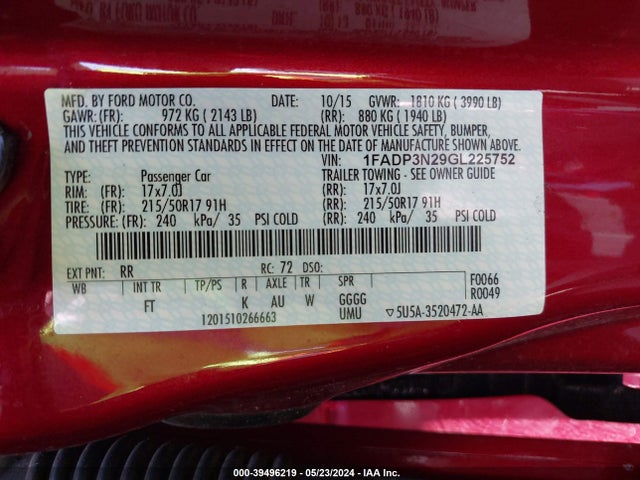 Ford Focus Titanium 2016 1FADP3N29GL225752 Image 9