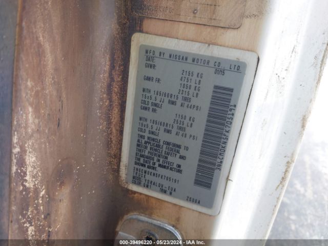 3N6CM0KN5FK705191 Nissan Nv200 S
