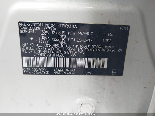 Toyota Rav4 Xle 2017 JTMWFREV2HJ114380 Image 9
