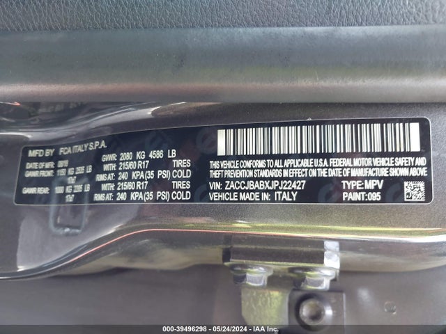 ZACCJBABXJPJ22427 Jeep Renegade Sport 4x4