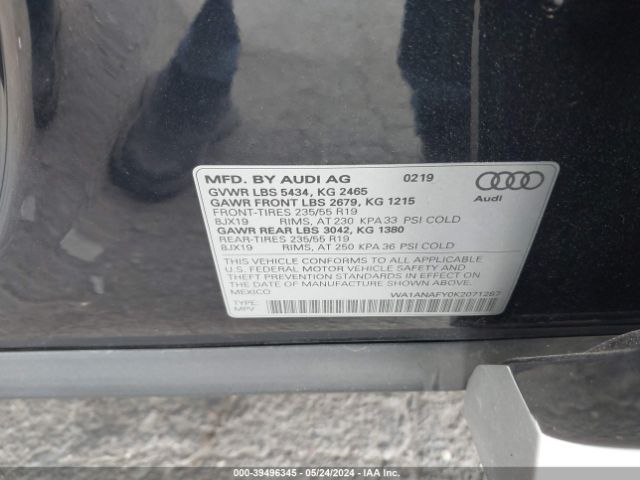 WA1ANAFY0K2071287 Audi Q5 45 Premium