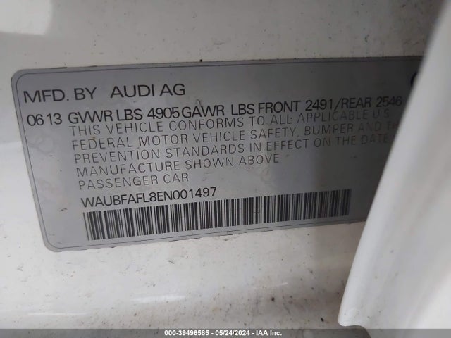 WAUBFAFL8EN001497 Audi A4 2.0t Premium