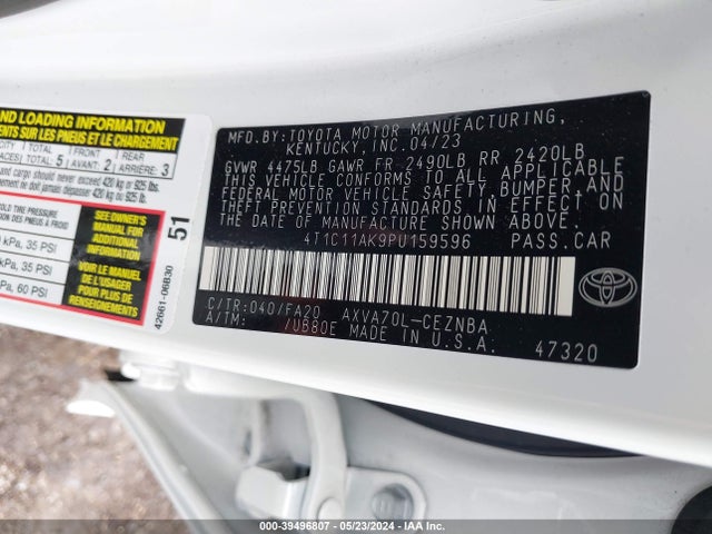 Toyota CAMRY LE 2023 4T1C11AK9PU159596 Image 9