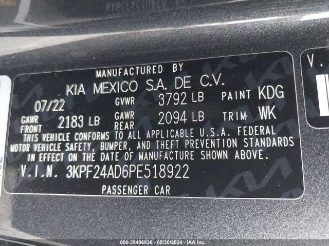 KIA Forte Lxs 2023 3KPF24AD6PE518922 Image 9