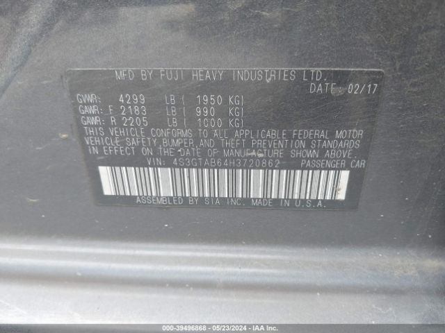 4S3GTAB64H3720862 Subaru Impreza 2.0i Premium