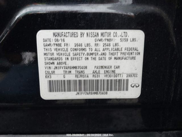 JN1FV7AR6HM870408 Infiniti Q50 3.0t Red Sport 400