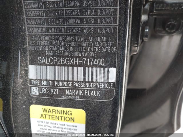 SALCP2BGXHH717400 Land Rover Discovery Sport Se