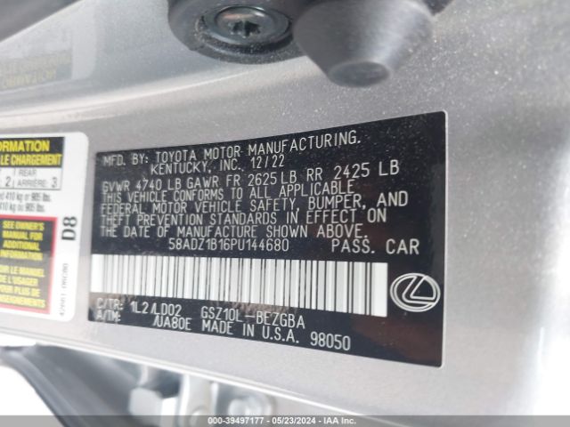 58ADZ1B16PU144680 Lexus ES 350