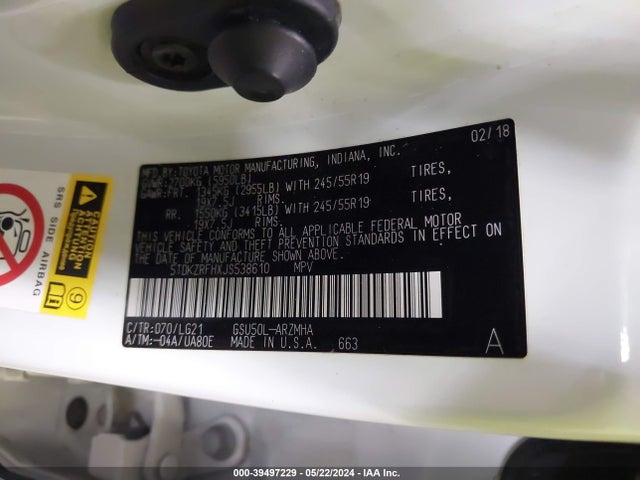 Toyota Highlander Se 2018 5TDKZRFHXJS538610 Image 9