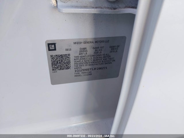 Chevrolet MALIBU LT 2018 1G1ZD5ST1JF286271 Image 9