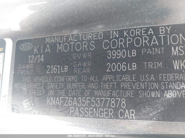 KIA Forte Koup Sx 2015 KNAFZ6A35F5377878 Image 9
