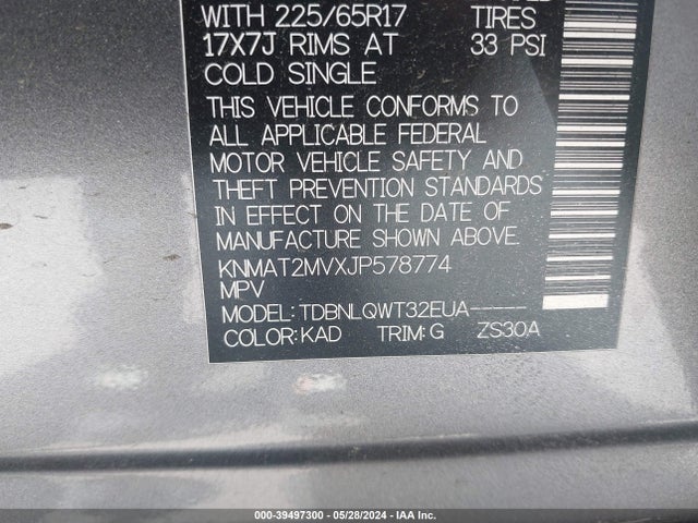 Nissan ROGUE SV 2018 KNMAT2MVXJP578774 Image 9