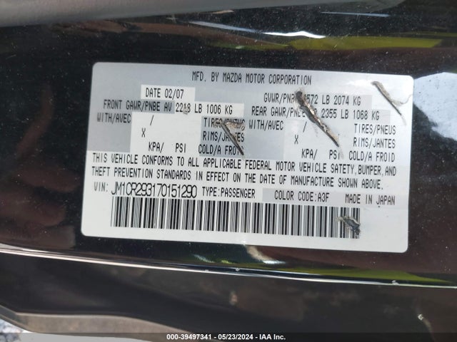 Продаж на аукціоні авто 2007 Mazda Mazda5 Grand Touring, vin: JM1CR293170151290, номер лоту: 39497341