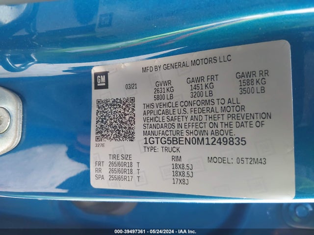 1GTG5BEN0M1249835 GMC Canyon 2wd  Short Box Elevation Standard