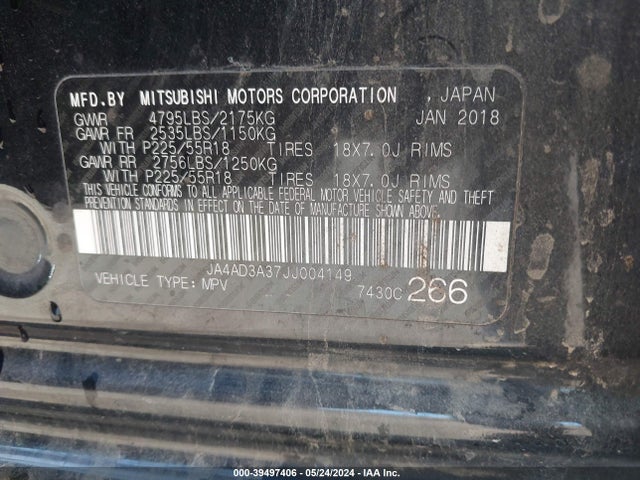 JA4AD3A37JJ004149 Mitsubishi Outlander