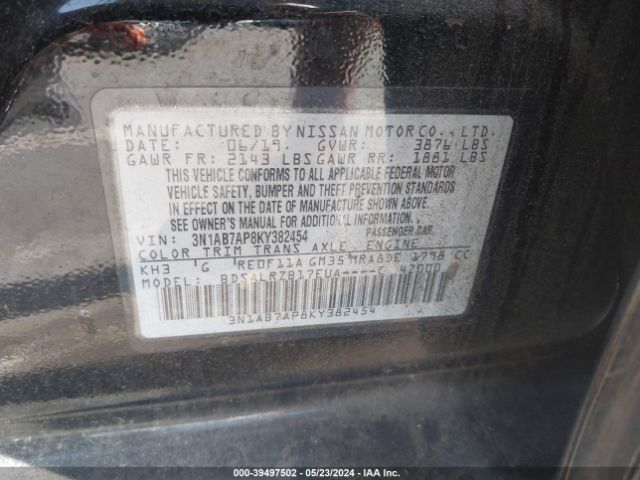 3N1AB7AP8KY382454 Nissan SENTRA SR
